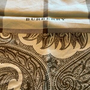 Burberry preloved olive green tone silk scarf, square, 27 inches